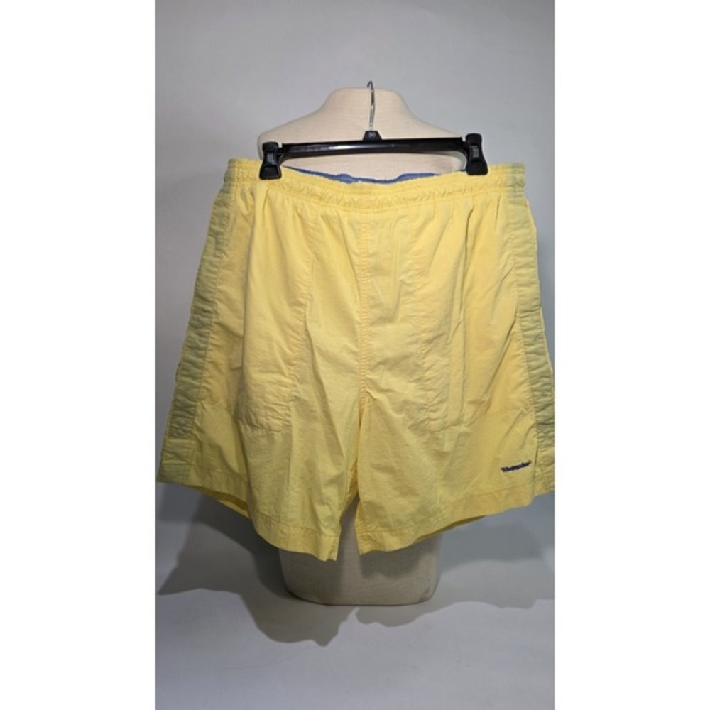 Vintage Weekender Brand Lined Mesh Bathing Suit Trunks‎ Shorts Yellow Mens Large
